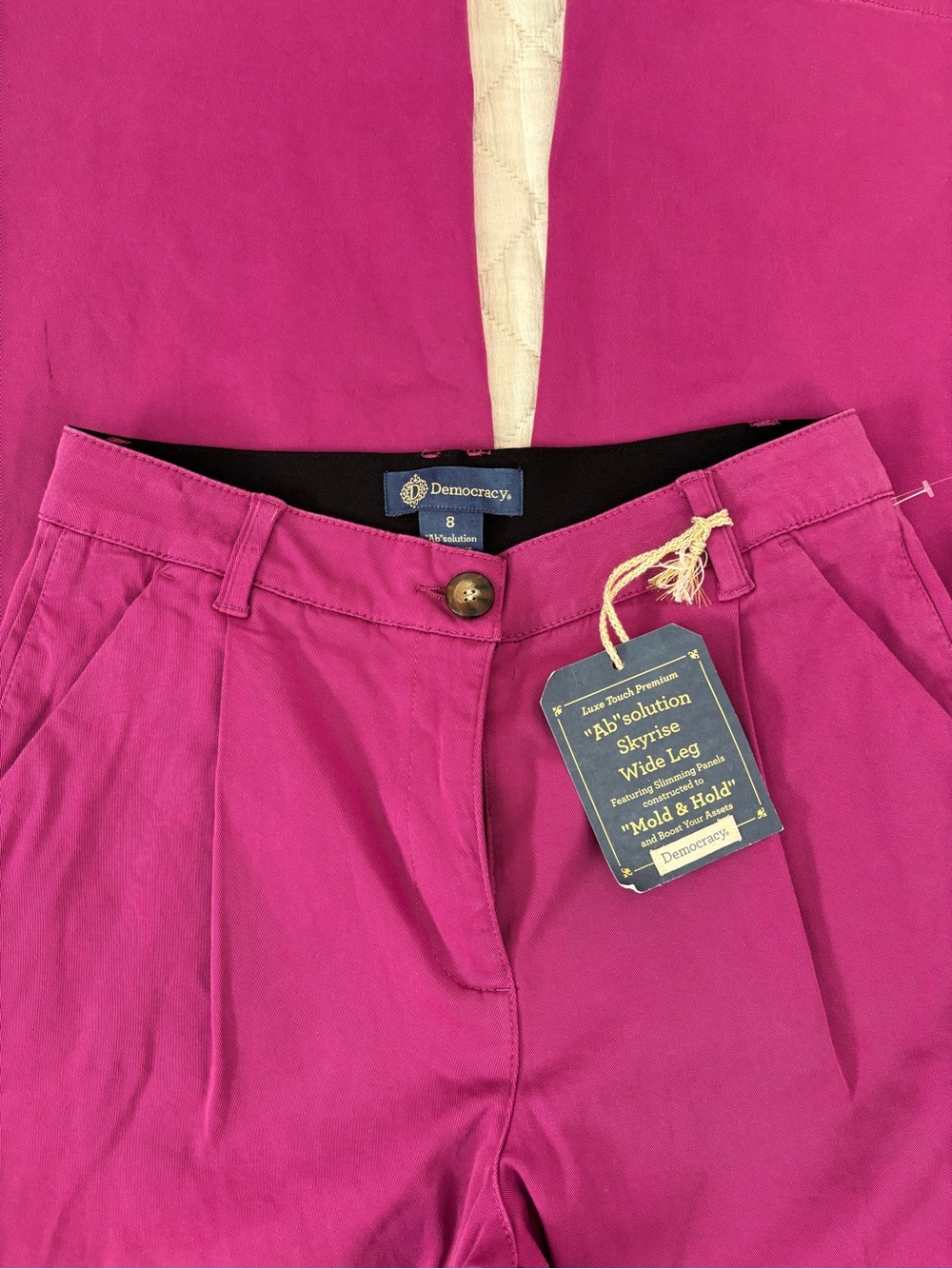 NWT Democracy Ab Solution Skyrise Wide Leg Jeans Sz 8 - - Picture 3 of 10